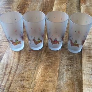 Culver dachshund Frosted Glass Tumbler Set 4